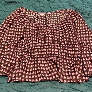 Kate Spade Black and Red Heart Top